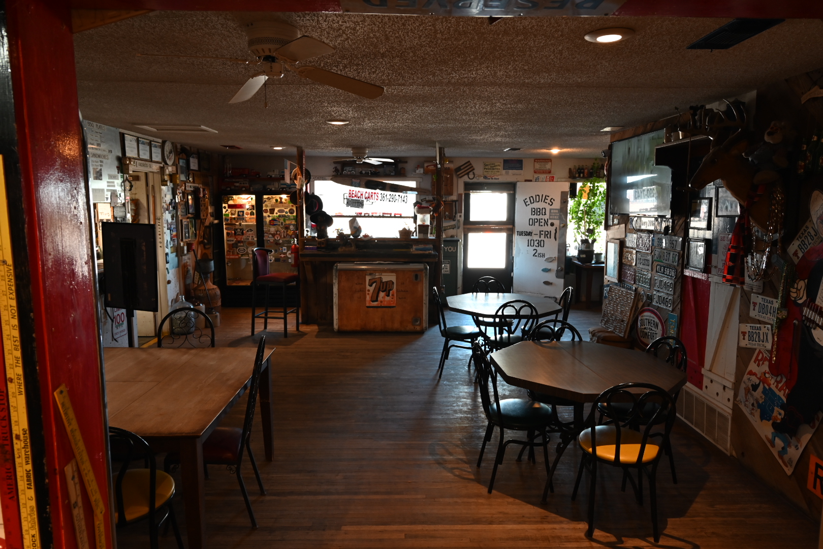 A photo of happy customers enjoying food